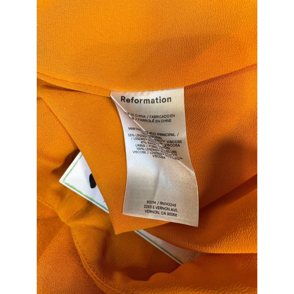 Reformation Orange Halter Neck Midi Dress Linen Blend Size Small - Picture 8 of 10